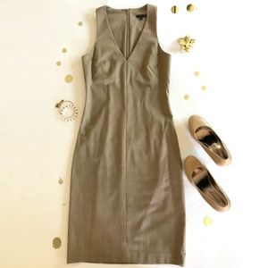 PROFESSIONAL CHIC BEIGE THEORY MIDI DRESS